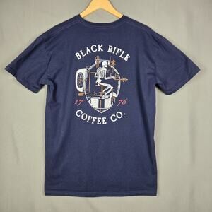 Black Rifle Coffee Company Graphic T Shirt Mens XL Blue Skull Machine Steampunk